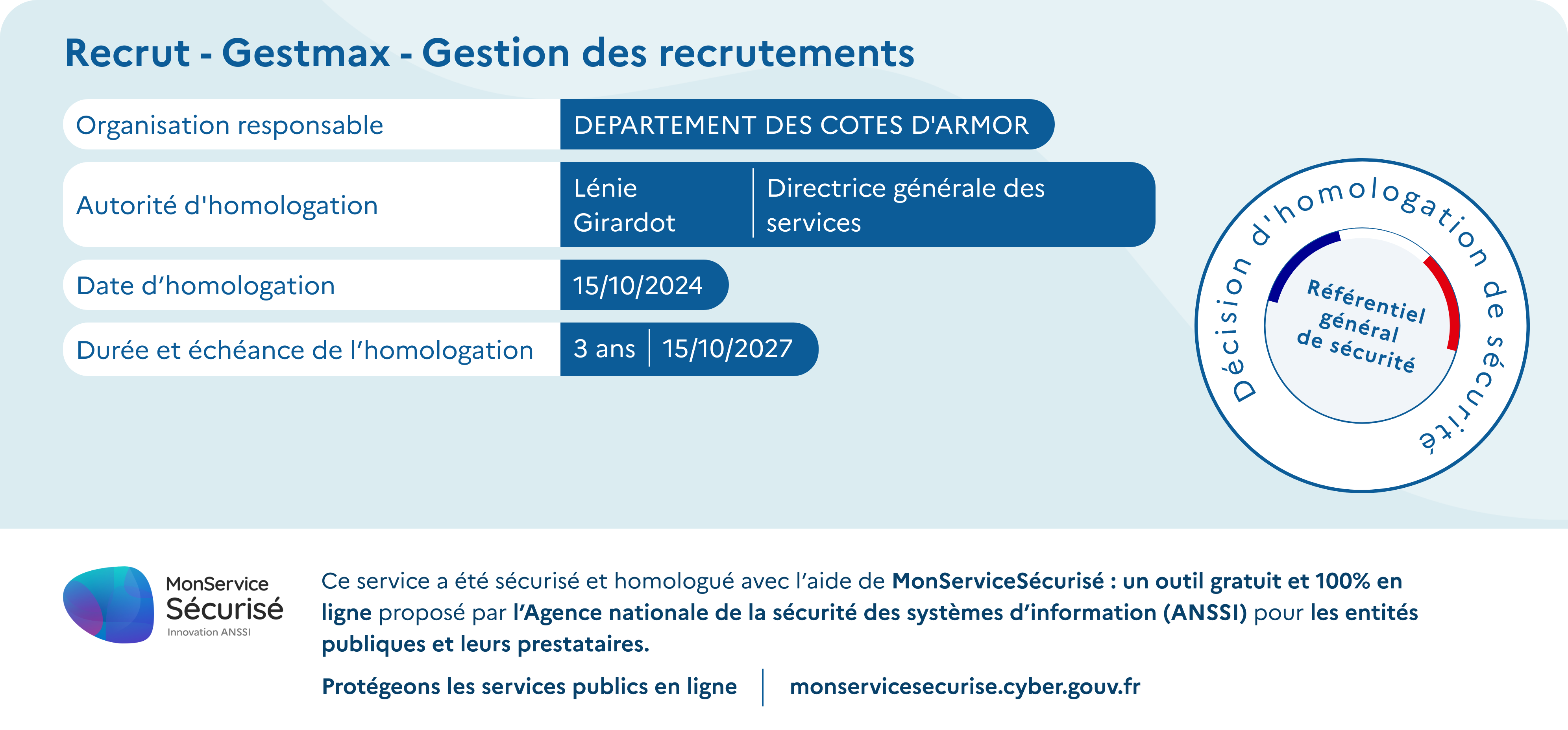 Carte d&rsquo;homologation de s&eacute;curit&eacute;